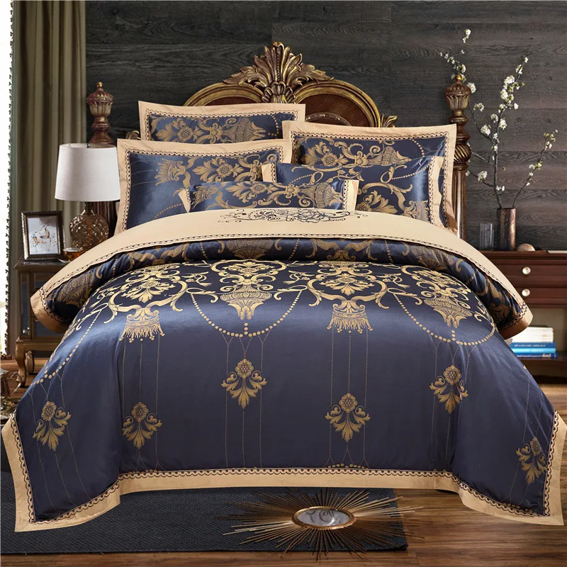 4 Pieces Luxury Queen King Sprei Draps En Coton Bedset Housse De Couette Cotton Comforter Bedding Set For Home