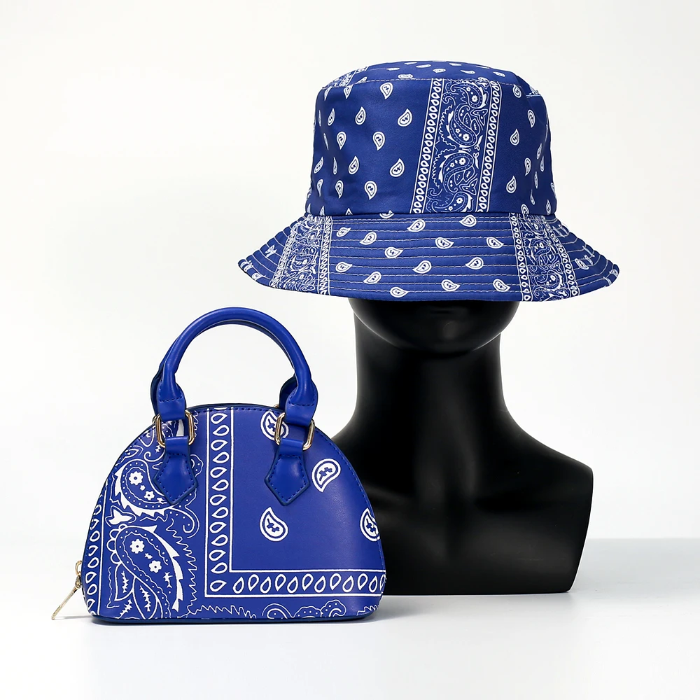 2021 New Arrivals Girls Bucket Hats And Bandana Purse Set Women Hand Bags Ladies Unique Luxury Handbags Women Purses
