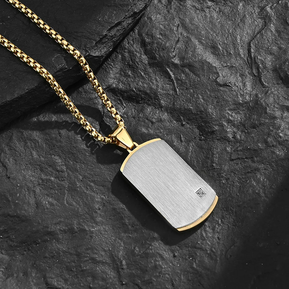Hip Hop Punk Frosted Texture Trendy Plated Waterproof Tarnish Free Stainless Steel Pendant Fashion Jewelry Necklaces Men Man