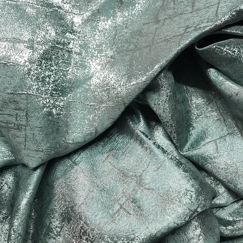 Nordic jacquard high quality light luxury modern textured blackout plain waterproof  curtain for bedroom