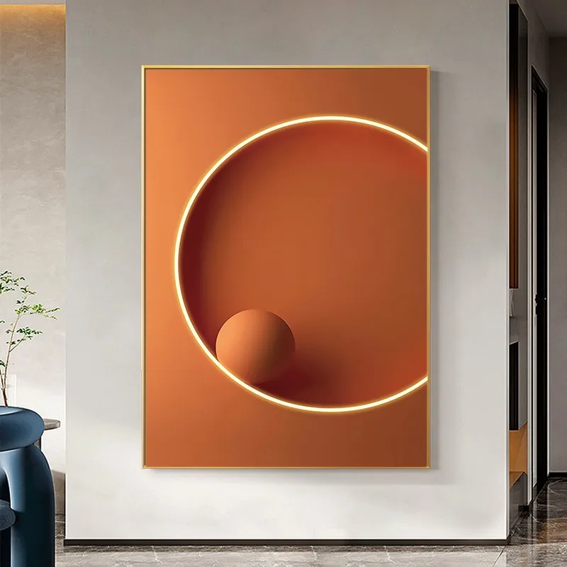 Custom Print art Prints Photos On The Canvas Decorative Painting  With Lights of Crystal Porcelain At The Entrance of The Room