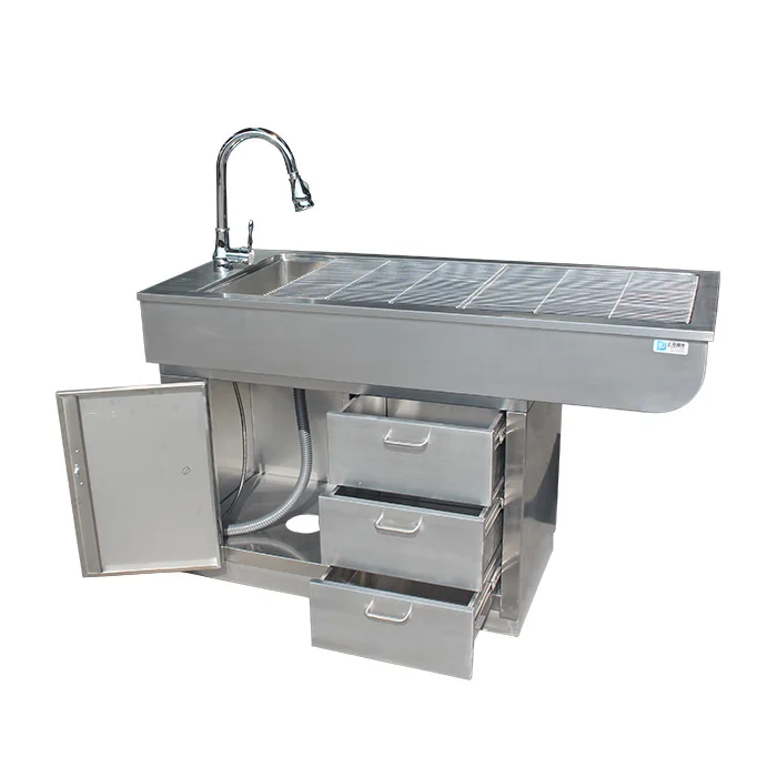 Stainless steel pet vet examination disposal table dog cat treatment pet grooming table