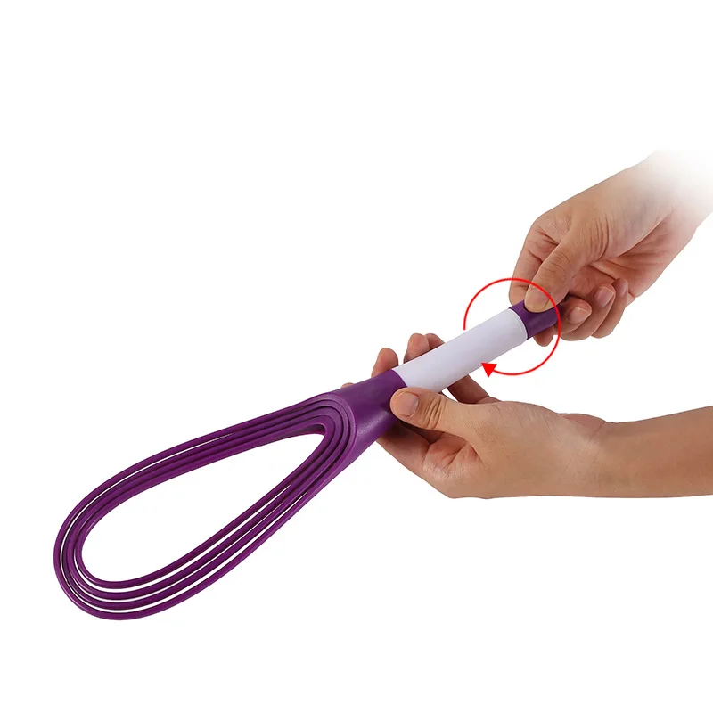 High quality flat and Balloon Collapsible Twist Whisk Egg Mixer Rotate Whisks