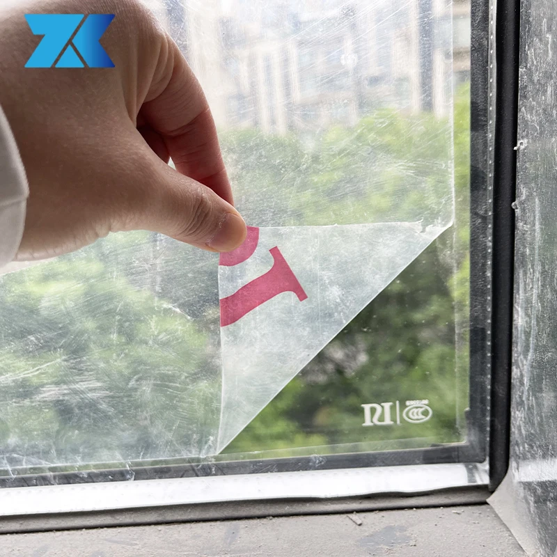 Printed With Your Logo Temporary Protection Self Adhesive Polyethylene Pe Protective Film For Window Glass Surface