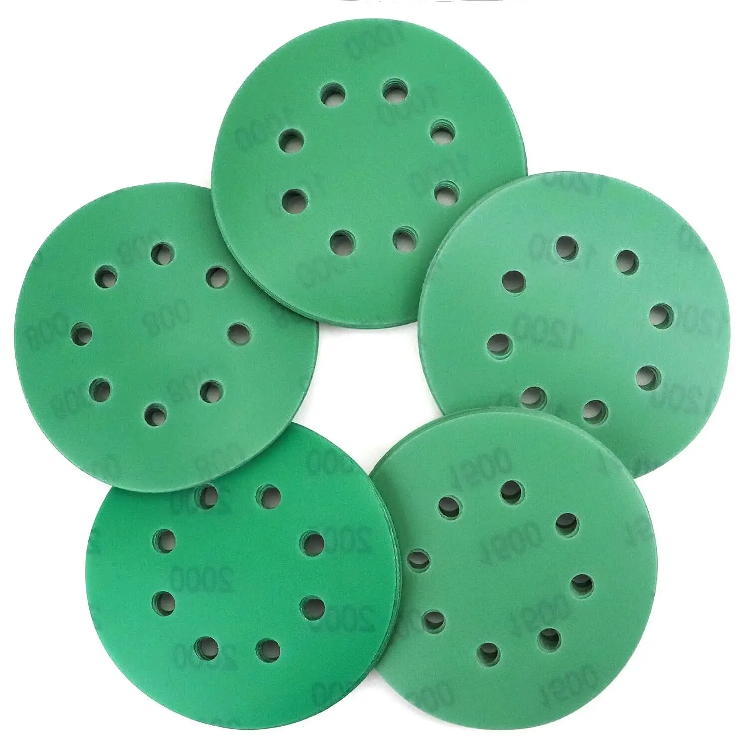 2000 Grit 5-Inch Sanding Discs Wet Dry Sandpaper Resin Bond Aluminum Oxide 50PCS-Set,2100PCS-Carton