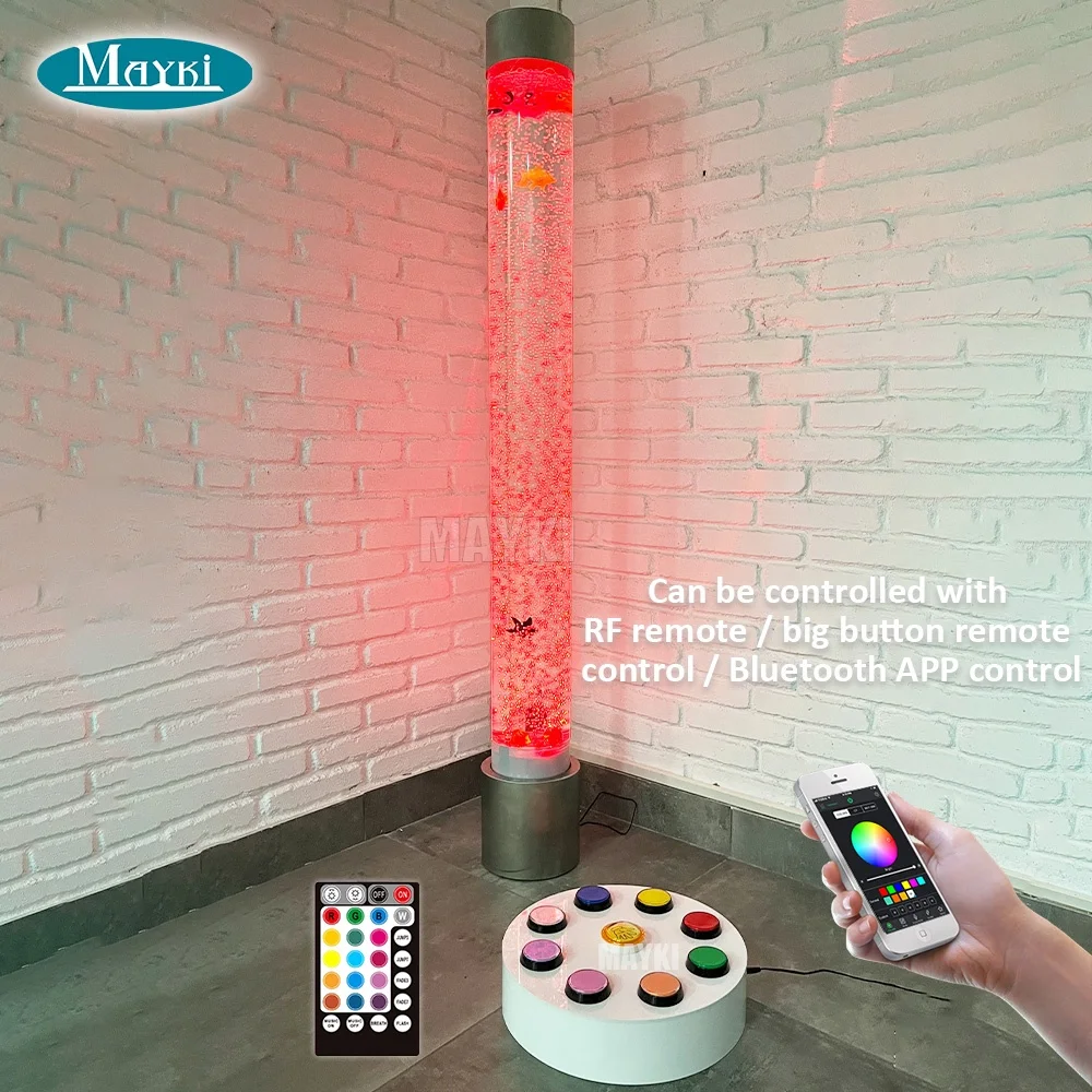 indoor decoration led color changing water bubble column app control sensory bubble tube lights