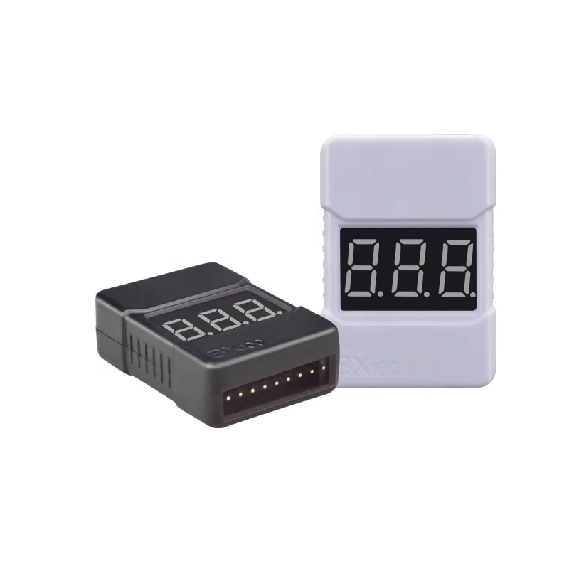 HOTRC BX100 1-8S Lipo Battery Voltage Tester  Low Voltage Buzzer Alarm Battery Voltage Checker with Dual Speakers