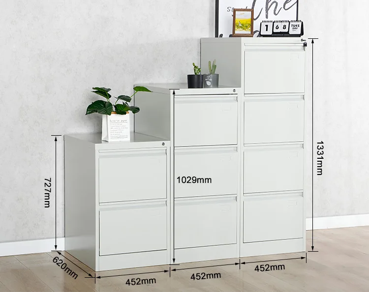 Vertical 4 layer lockable metal drawer cabinet / 4 drawer vertical filling cabinets/steel filing cabinet