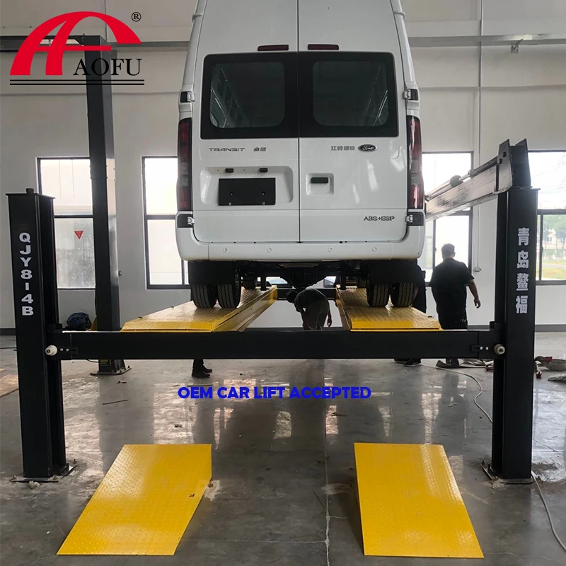 AOFU brand OEM 4 post hydraulic vehicle lifter for auto repair garage 10t/12 t/ 15 t/ 16 T with CE, ISO
