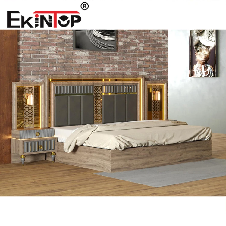 Ekintop Горячая Распродажа Новый дизайн king size кожаная кровать с