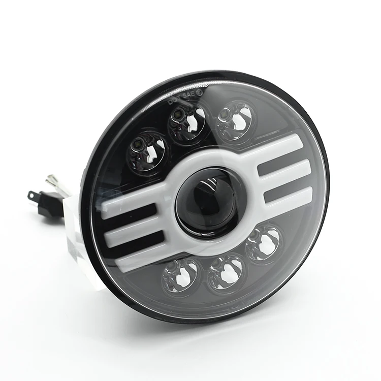 2021 led headlight parts dual color 3535LED Chip high and low beam round 7inch headlight