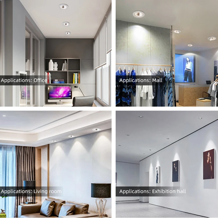 Exterior Outdoor Adjustable Lighting 3W Round Recessed Surface Wall Mounted Lamp Ceiling Cob Led Down Light Downlight