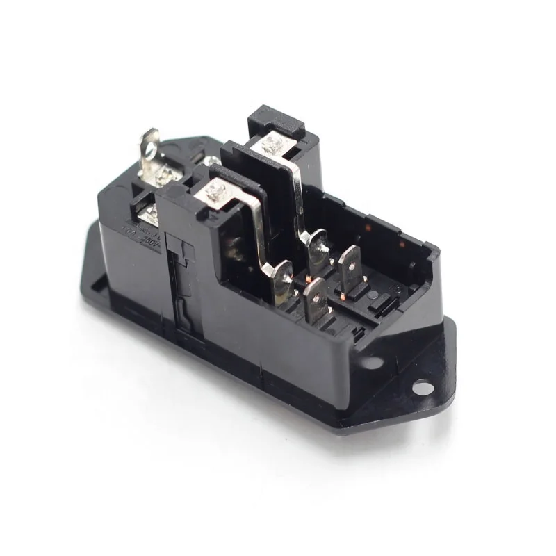 10A 250V IEC320 C14 AC Power Socket Connector With 10A Fuse And Rocker Switch For Pcb Mounting