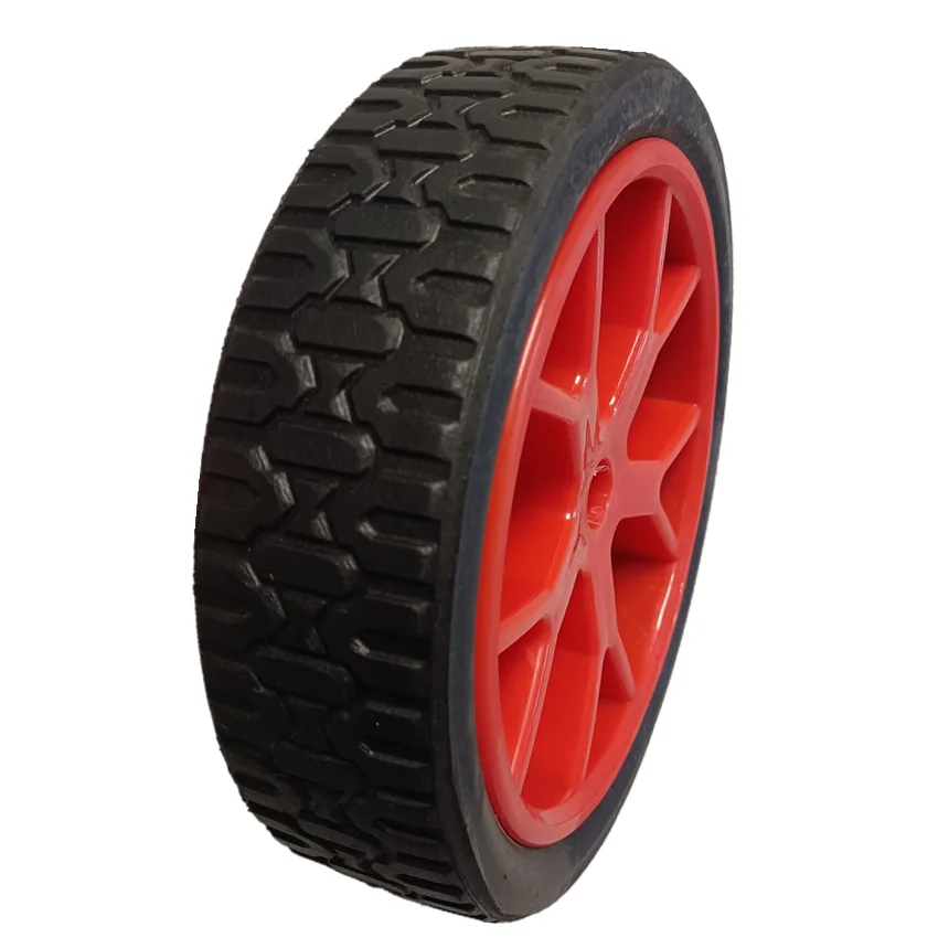 225mm powder solid rubber wheel with plastic rim for tool cart