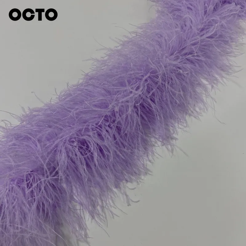 Carnival Wedding Costume Events Party 6 Plys Thick Purple Fluffy 15-18cm Ostrich Feather Boa Trimming Scarf