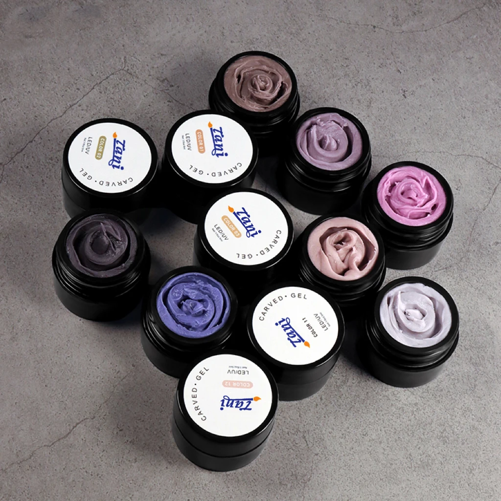 Tani Hot Selling 5ml Cream Colorful Relief Glue Painted Line Gel Nail Art 3d Painting Carving Plaster Flower Take Shaped UV Glue