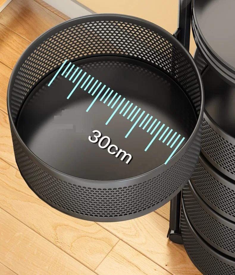 2022 hot sale Kitchen Shelf round Layered Standing Shelf Unit Kitchen Storage Rotating Vegetable Rack Floor Standing Rack