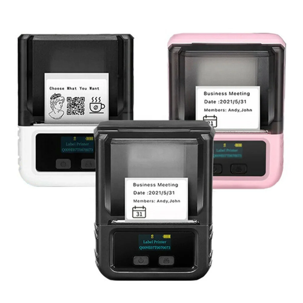 M120 Portable Bluetooth Industrial Thermal Cloths Label Printer Shipping Barcode Printer with Sticker Rolls