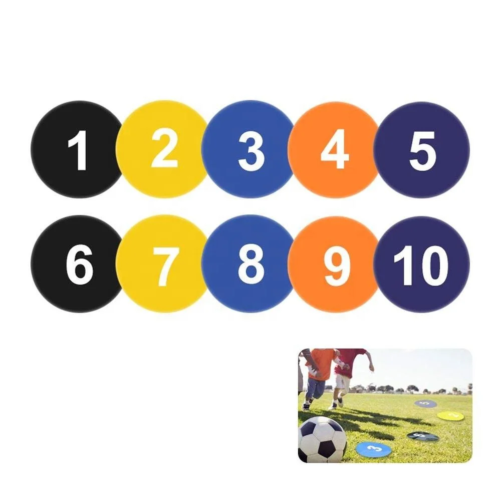 Wholesale Flat Disc Cones Round Numbered Spot Markers Non Slip Landmark Track Field Markers