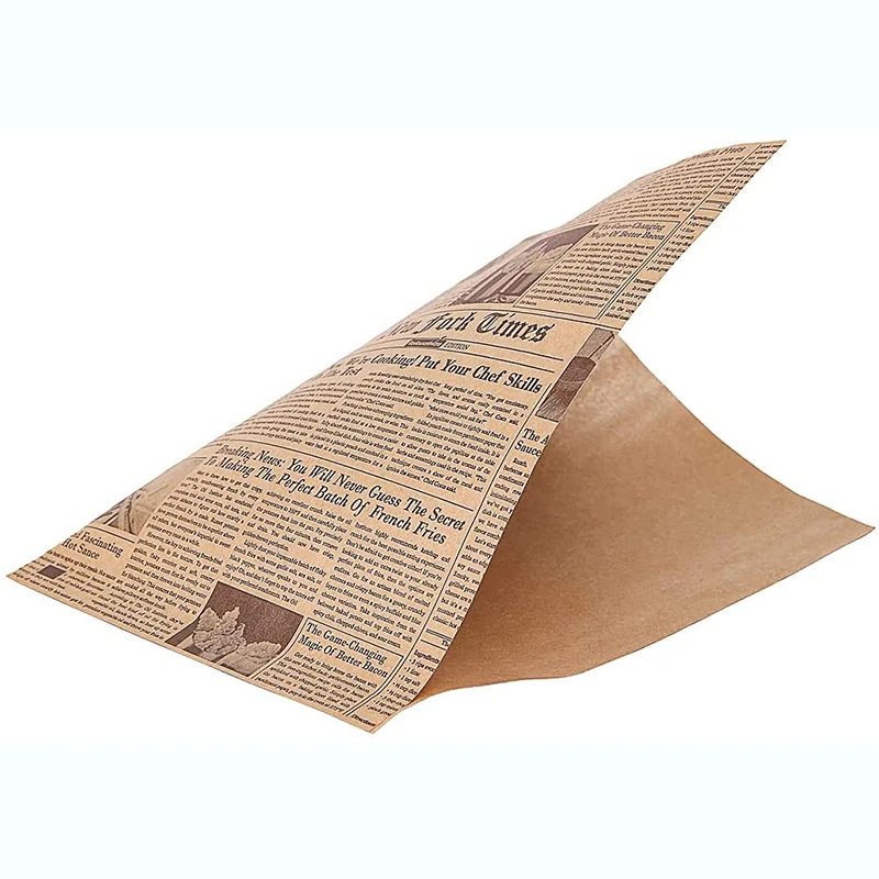 customized printing burger wrapping brown kraft paper for hamburg sandwiches burger packaging