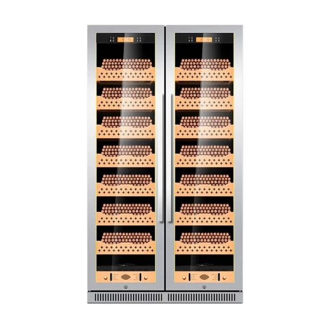 3000 Count  Large Humidor Stainless Steel Cigar Cabinet Compressor Fan Cooling