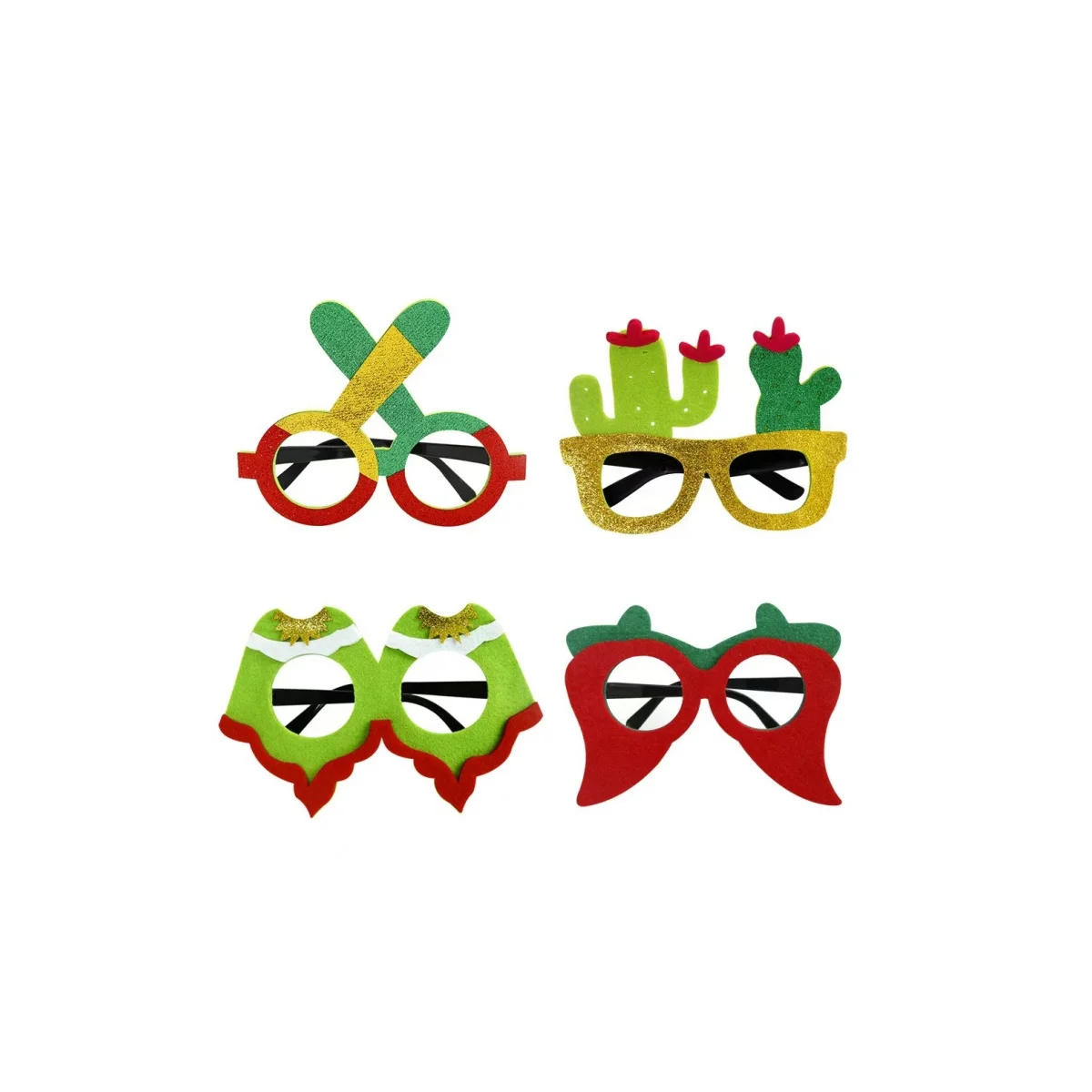 Mexico May 5 Carnival Party Felt Happy Cartoon Chili Glasses Decoration 2024 Supplies