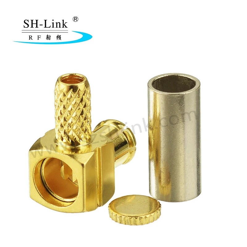 MCX male plug right angle crimp for RG316 RG174 RG188 RF Coax Connector Adapter