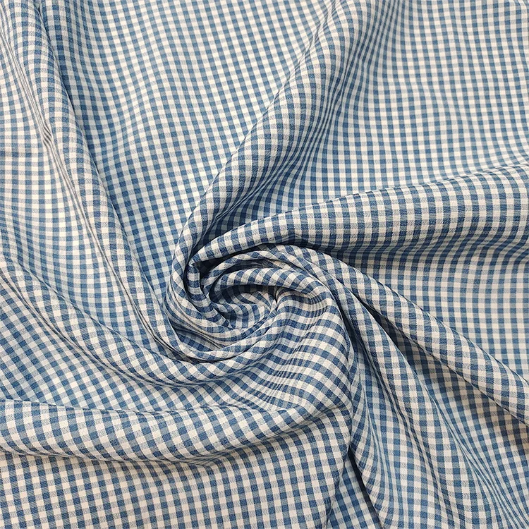 Inexpensive stretch plaid popular fabric Soft Comfortable yarn dyed Polyester Spandex Blend Stretch Skirt Fabric