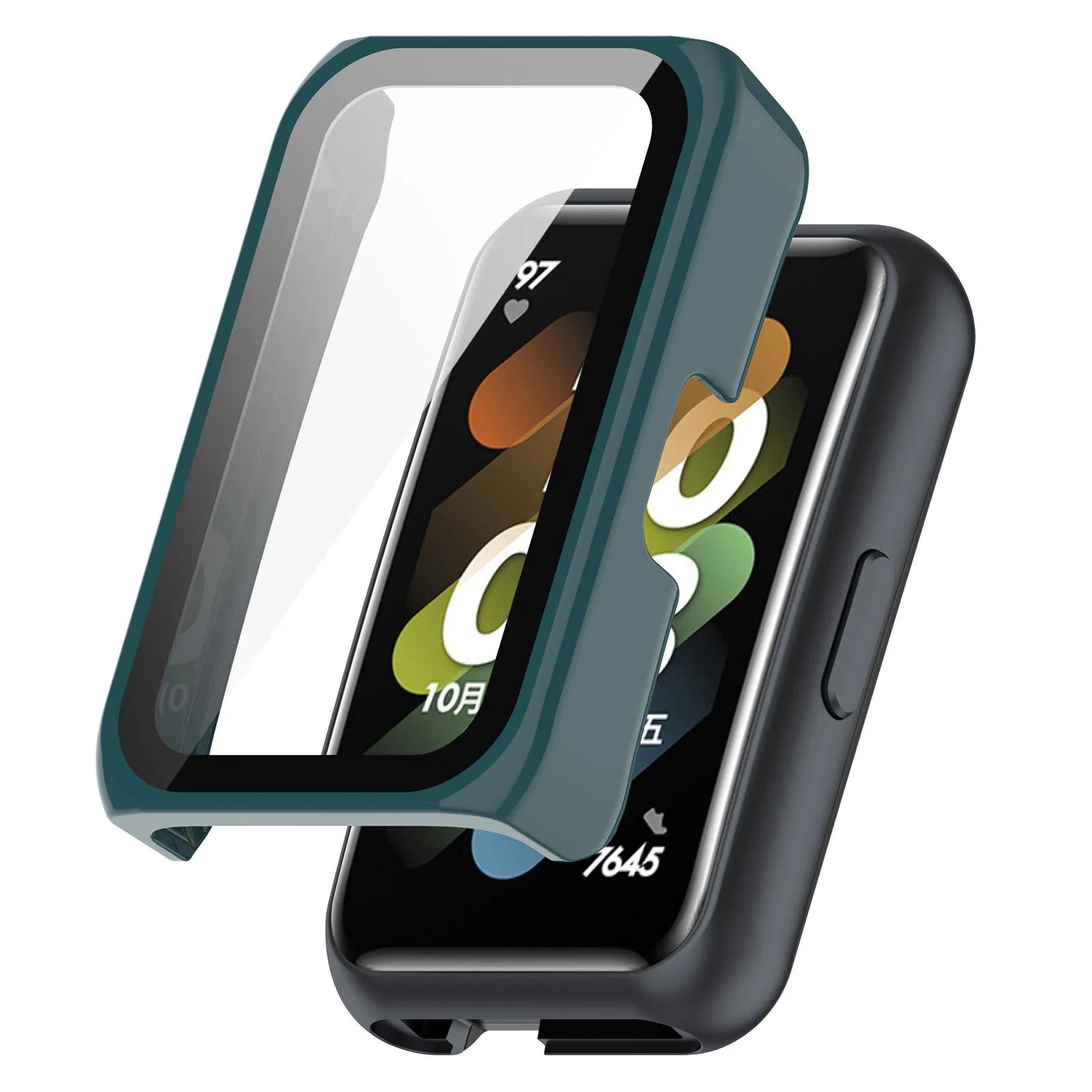 QIMAN Screen Protector Cover For Huawei Band 7 6 Watch Fit Mini Honor Band6 Band7 Full Protective PC Glass Watch Protective Case