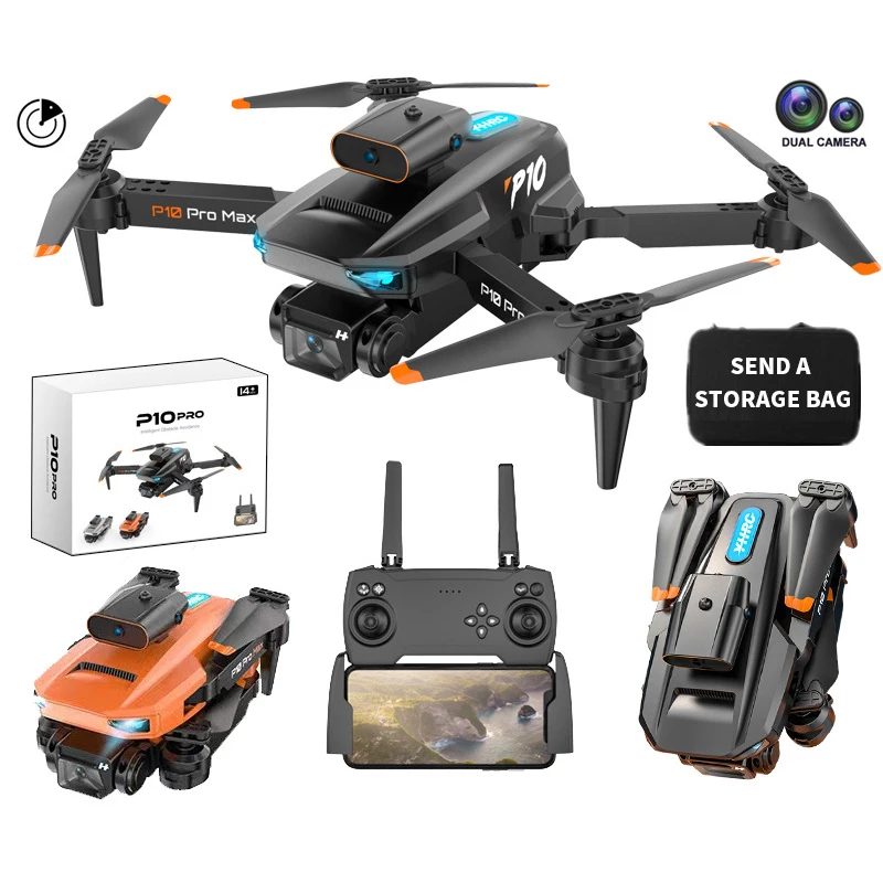 P10 8k Drone 360 Full Obstacle Avoidance With Esc Hd Dual Camera 5g Wifi Fpv Optical Flow Hover Foldable Quadcopter Drone