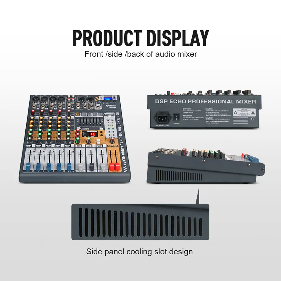 Pro Sound Powered Mixer 6 Channel Karaoke professional Multifunction audio mixer DJ console with DSP EFX