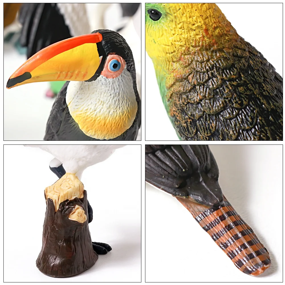 Коллекционные игрушечные модели 2-4 дюйма пластиковые фигурки с имитацией 19 реалистичных птиц и животных