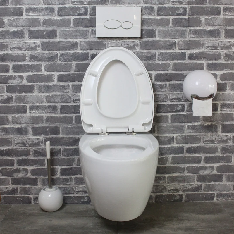KD-04WT In Stock Chaozhou Bathroom Ware Ceramic Washdown One-piece Toilet on Wall P Trap Mode Oval Shape Water Closet Bowl