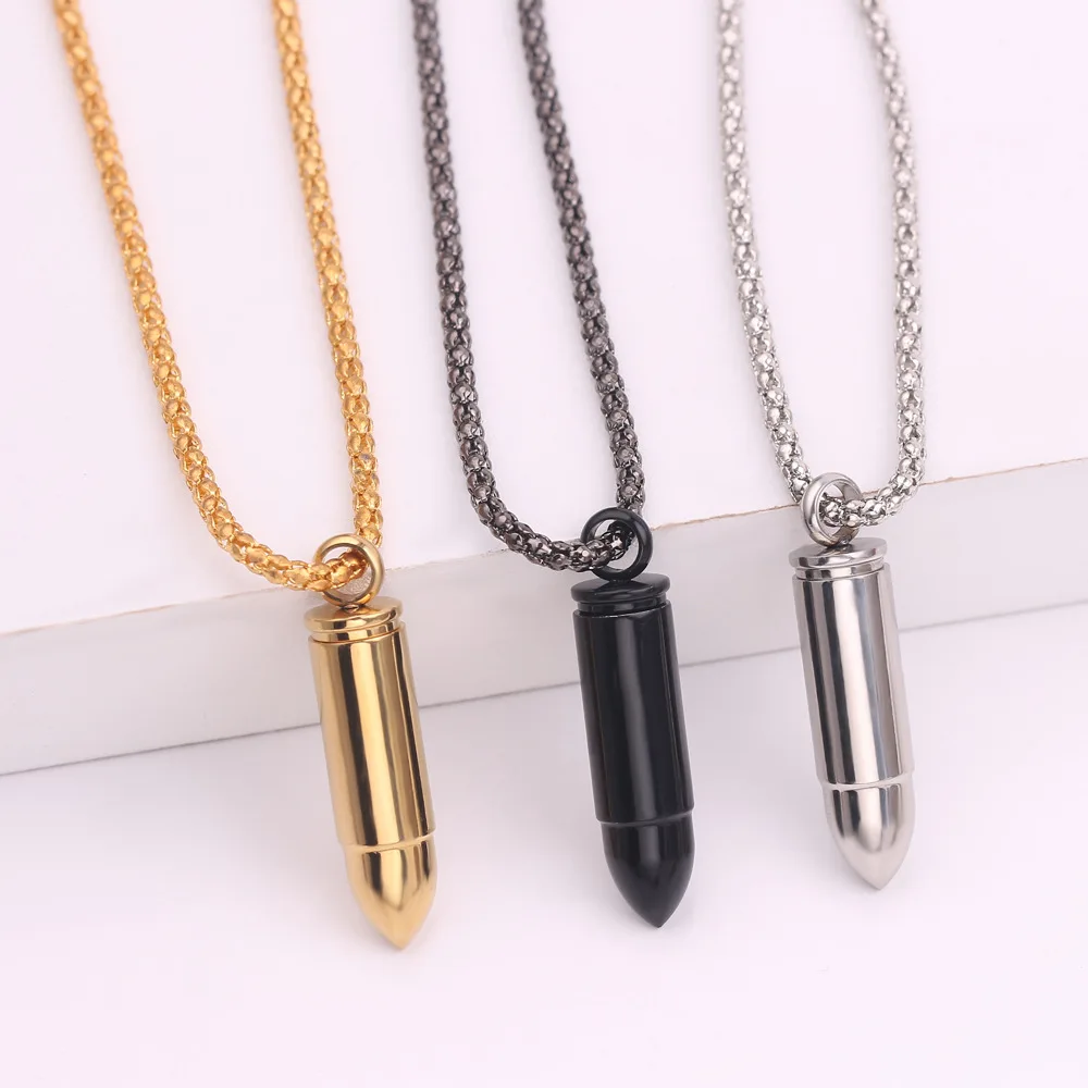 PUSHI Hot Selling On Amazon bullet open necklace Fashion pendant personalized pendant accessories necklace man
