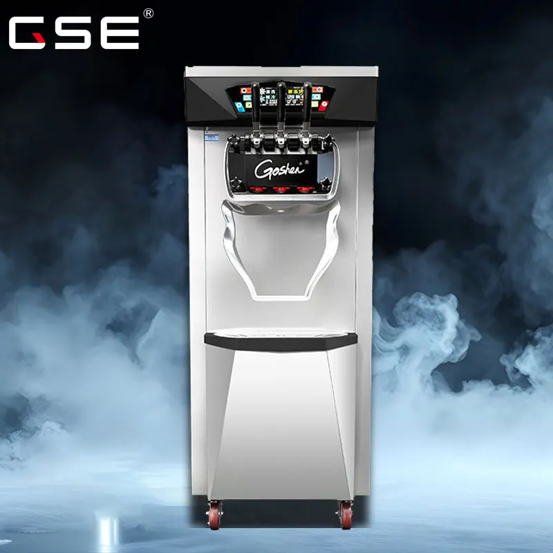 26-32L/H Standing Soft Ice Cream Making Machine for Restaurant Air Pump Thaw Pre-Cooling Function