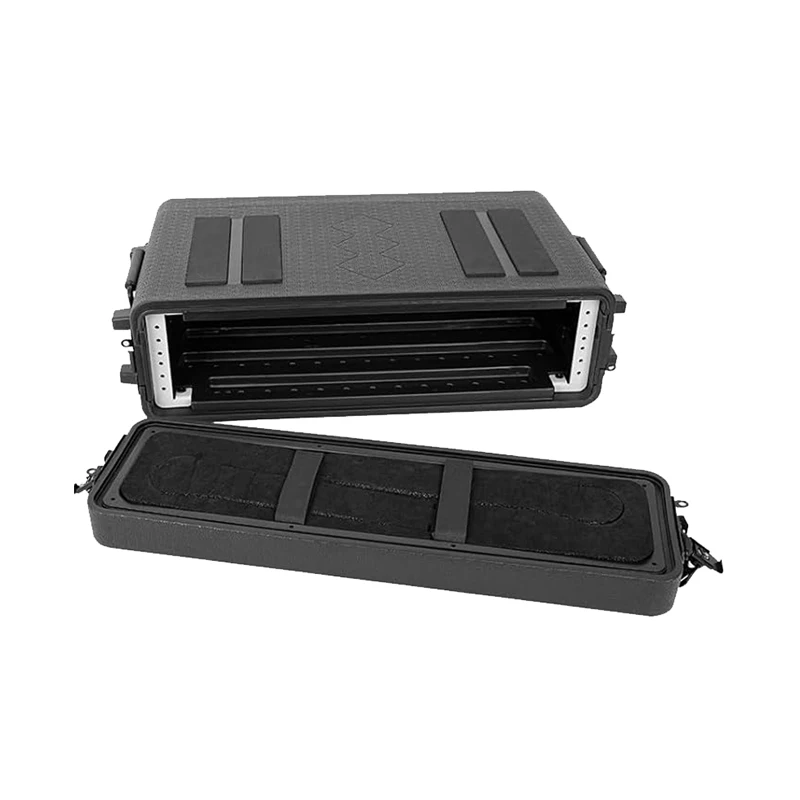 2U Waterproof Rotomolded Flight Rack Case Molded Amplifier Case Pro-Audio PA DJ Road Travel Mount Case with Customized Foam