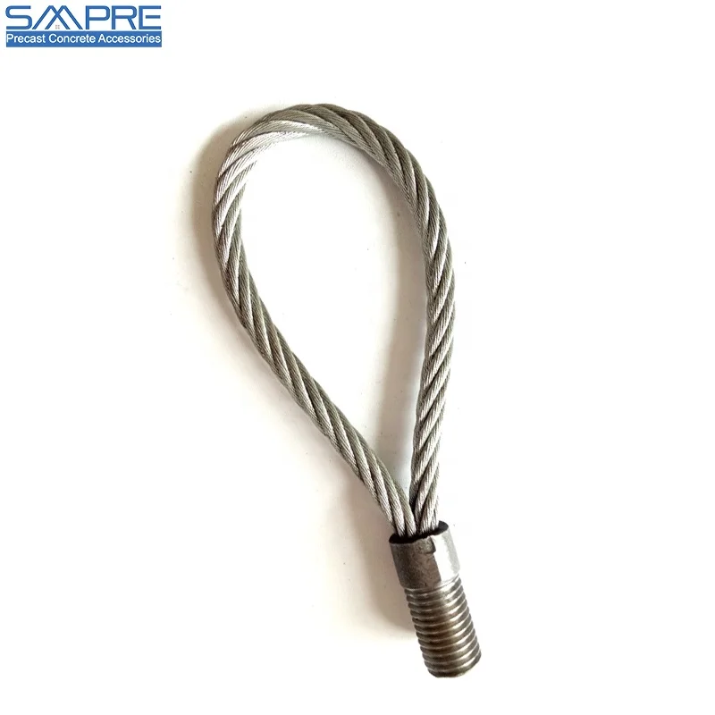 Galvanized Steel Wire Rope Threaded Lifting Loop with Precast Concrete Accessories Steel Wire Rope Threaded Lifting Loops
