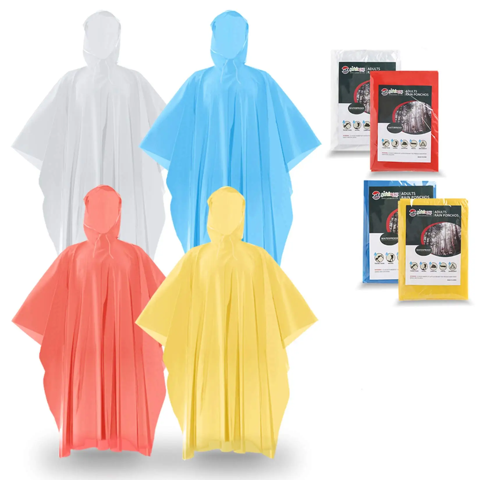 Waterproof Cheap PE Adult Men Transparent Custom Plastic Raincoat Disposable rain Poncho