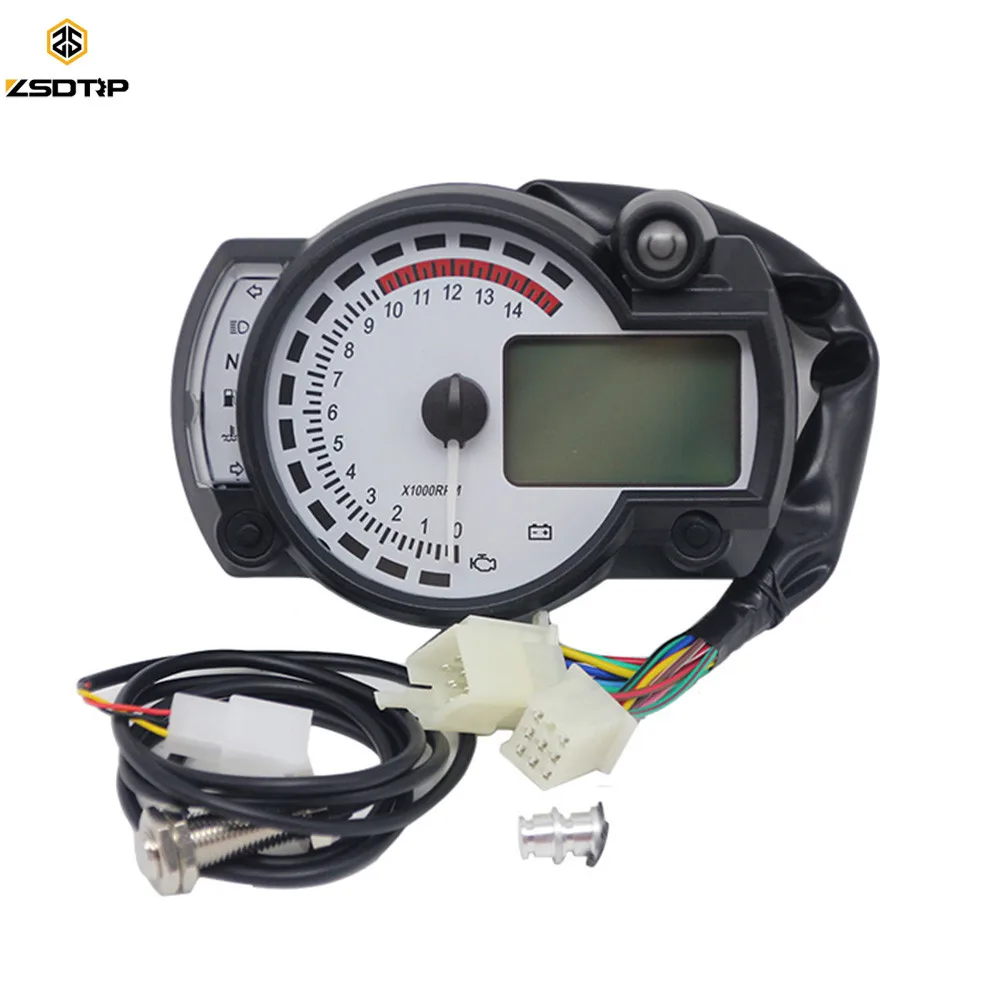 Гоночный 15000 RPM универсальный мотоцикл ЖК-цифровой спидометр тахометр одометр Регулируемый мотоцикл 7 видов цветов