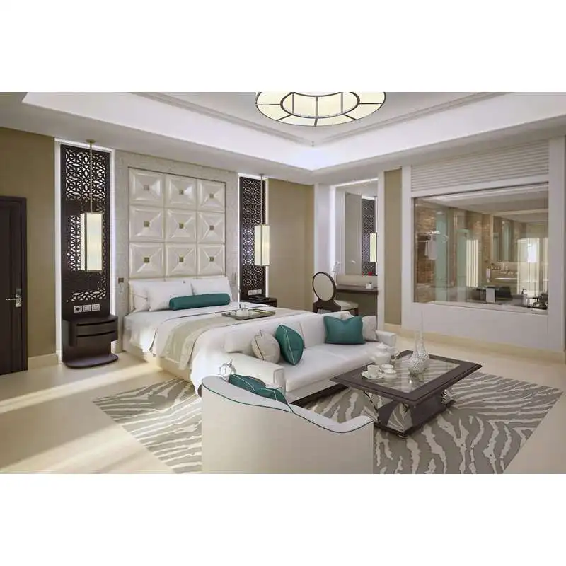 2022 Modern Design Bedroom Furniture Set Bespoke Luxury King Size Bed for Villa Use
