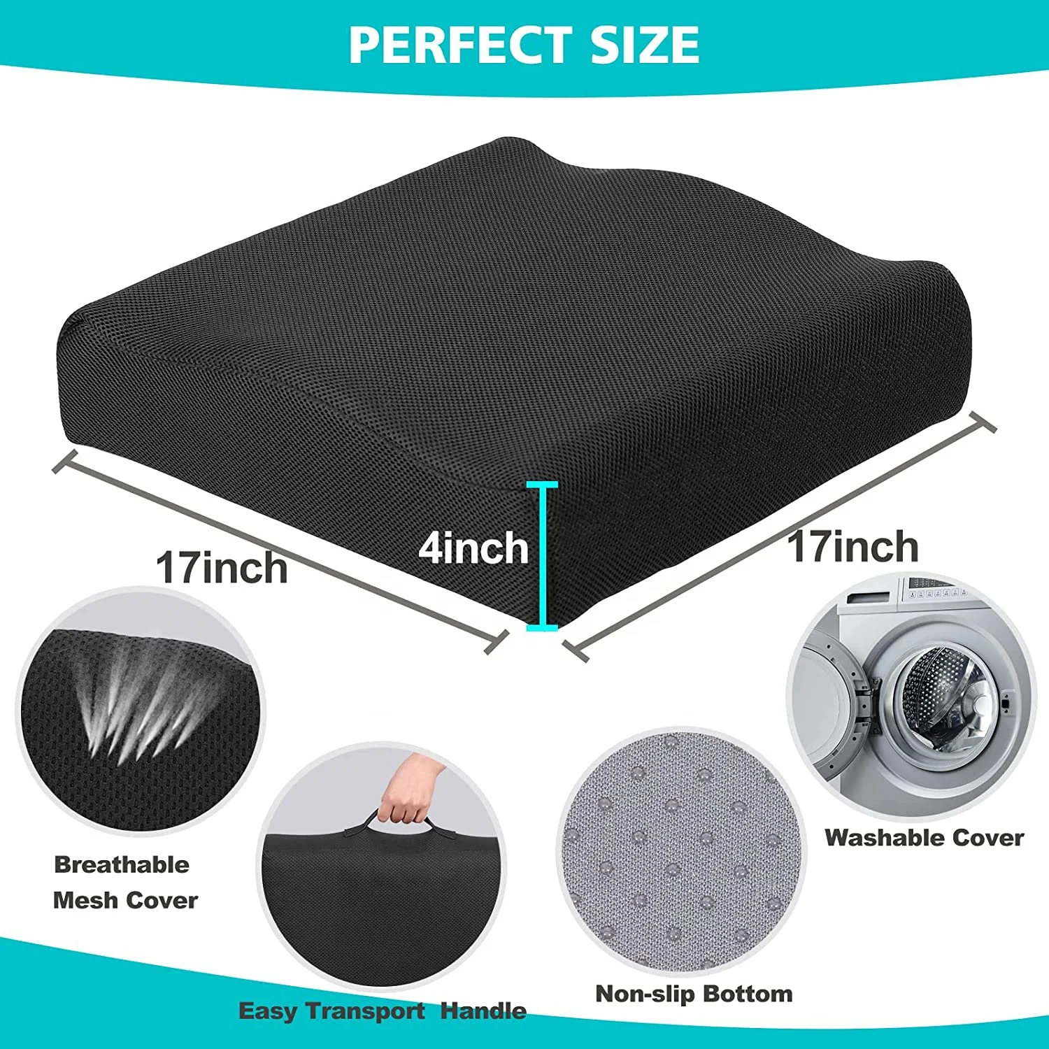 Leather Waterproof Wheelchair Gel Seat Cushion Cooling Gel Foam Wheelchair Seat Cushion