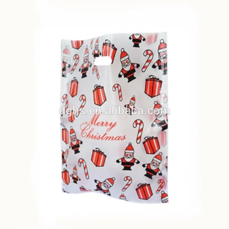 Custom printed small die cut plastic shopping bags