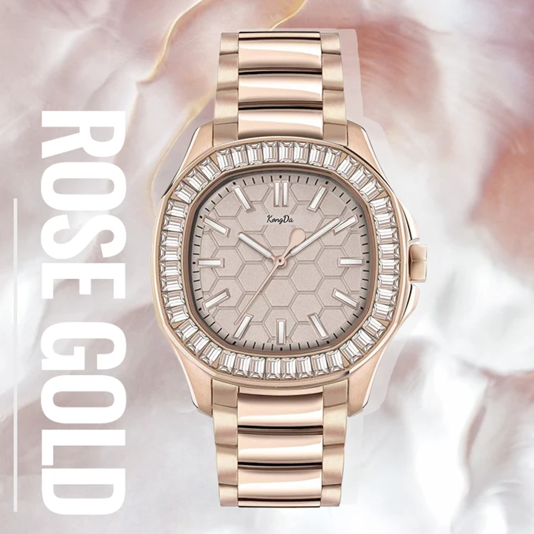 High-end Elegant stylish premium trendy stainless steel square case designer wrist watch waterproof luxury brand custom watch