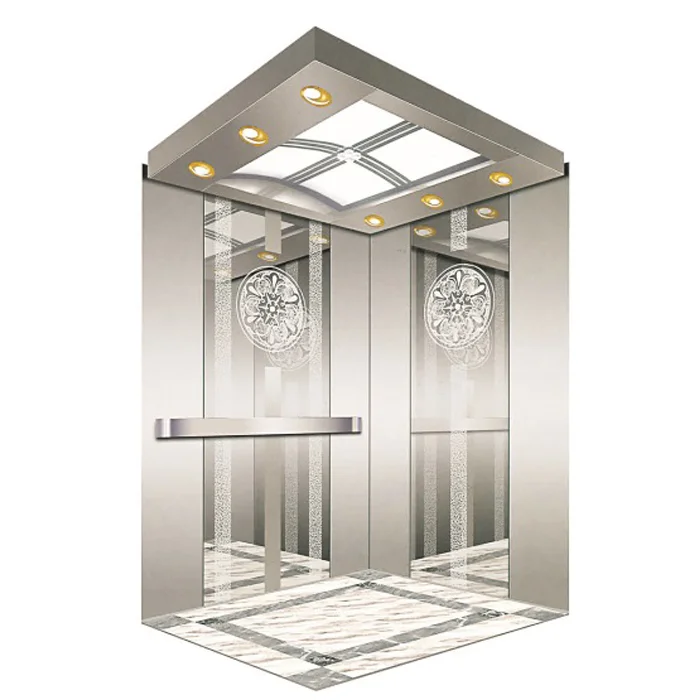 Good quality standard Mirror hairline stainless Simple desgin ZLE Passenger lift elevator 630kg 800kg 1000kg vvvf