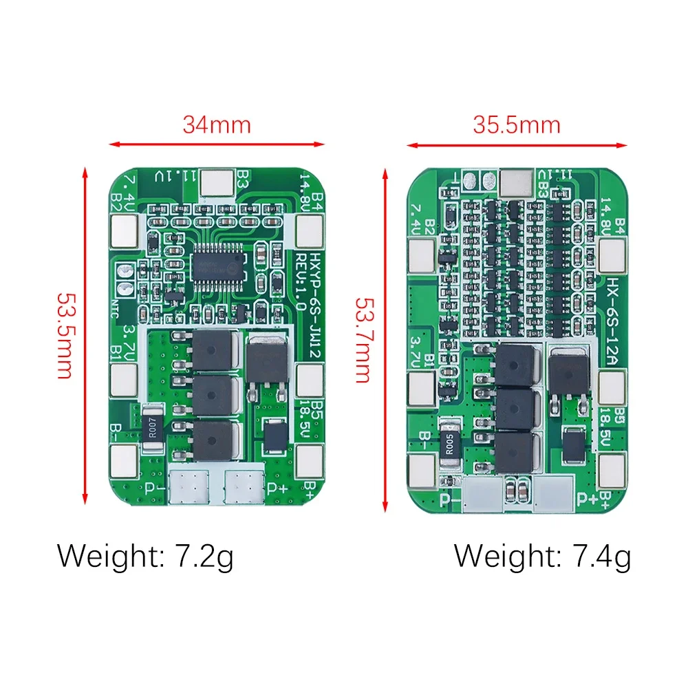 6S 15A/25A 24V 25.2V PCB BMS Protection Board For 6 Pack 18650 Li-ion Lithium Battery Cell Module