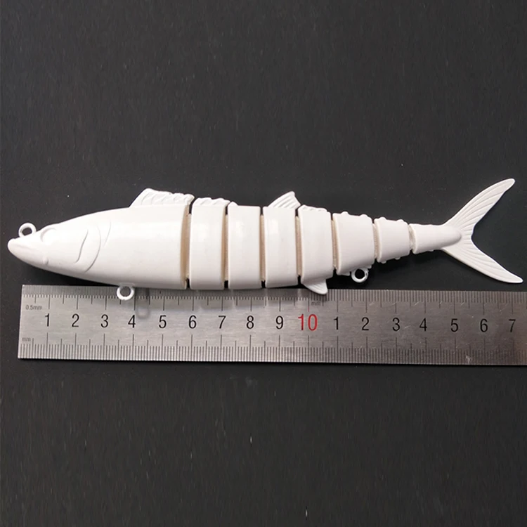 LDVE 17.8cm 38g Unpainted Swimbait Slow Sinking 8 Segmented Mackerel Lure Blank