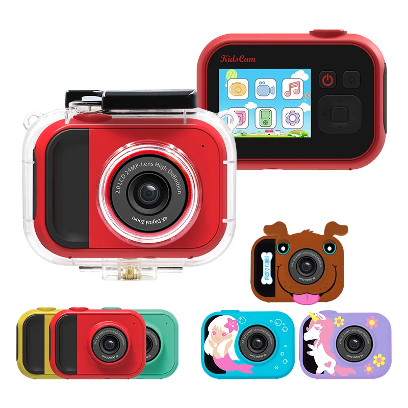 Free sample newest 4X digital Zoom 2 inch Lcd color screen rechargeable big eye video action camera for kids