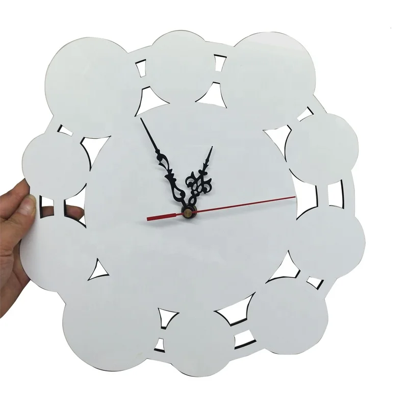 DIY Blank Sublimation 12 Inches MDF Wall Clock Accept Customized Design Wood Wall Clock