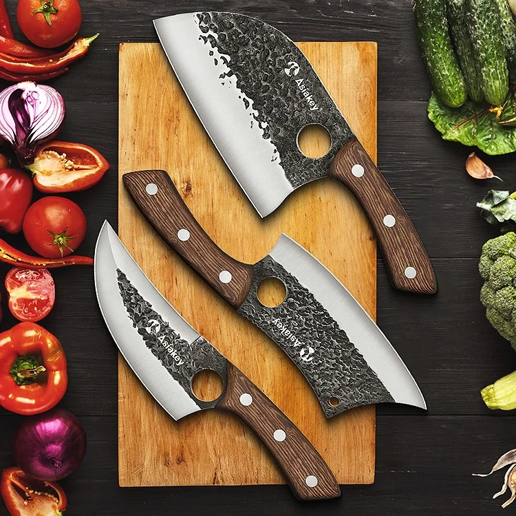 Home and Kitchen Metal Chef Knife Handmade Forged Meat Cleaver Slaughter Boning Butcher Knives Sets