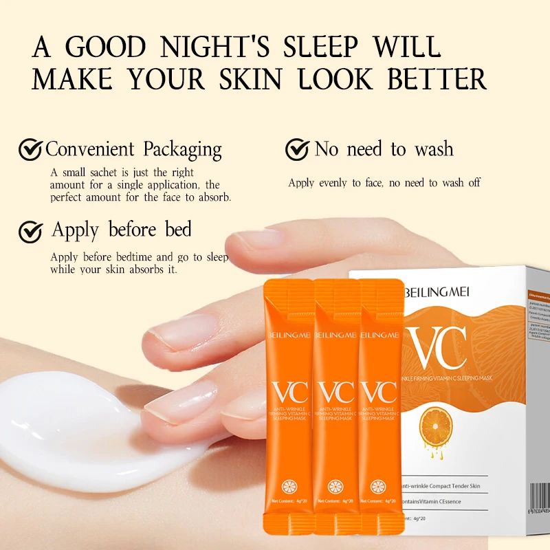 Vitamin C Sleeping Lotion Anti-Wrinkle Firming Face Cream that Fades Fine Lines Whitens Refines Skin